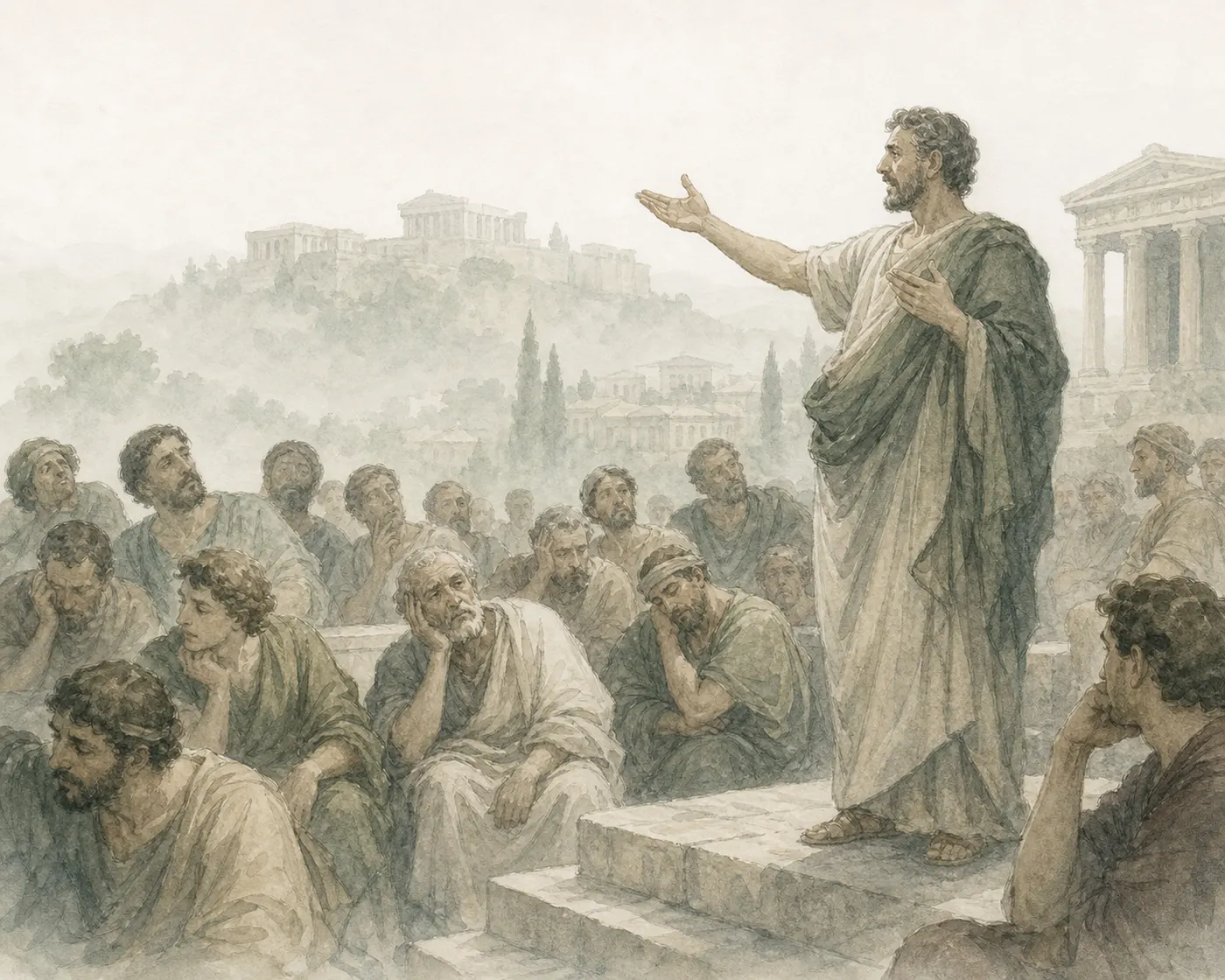 Illustration for Aesop’s fable “The Orator Demades”