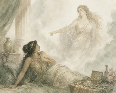 Illustration for Aesop’s fable “The Ugly Slave and Aphrodite”
