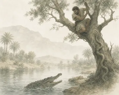 Illustration for Aesop’s fable “The Murderer”