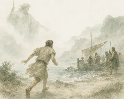 Illustration for Aesop’s fable “The Cheat”
