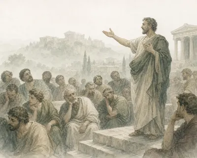 Illustration for Aesop’s fable “The Orator Demades”