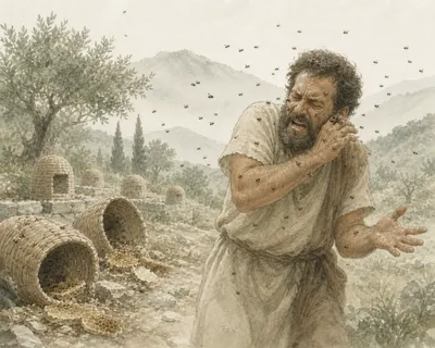 Illustration for Aesop’s fable “The Beekeeper”
