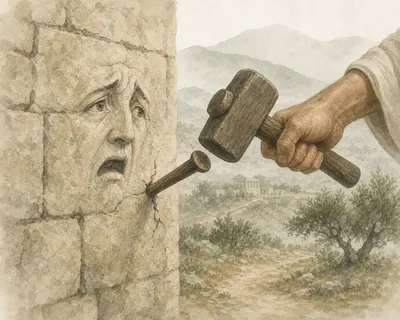 Illustration for Aesop’s fable “The Wall and the Peg”